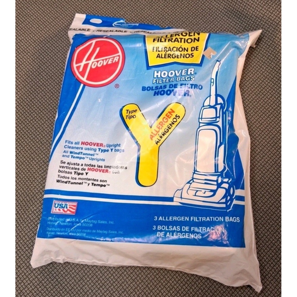 Hoover Genuine Bags 3 Pack Fits ALL Type Y Upright Vacuums  Allergen Filtration